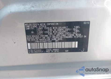 2010 Toyota Rav4 Limited V6 from USA, damaged, VIN JTMDK4DV8AD015963